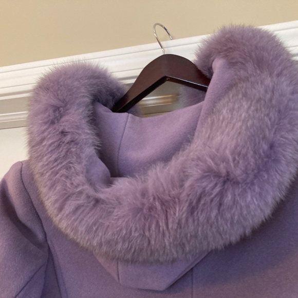 Marvin Richards 100% Wool Coat With original Tag - Fox Fur Collar size 6 - Picture 3 of 6